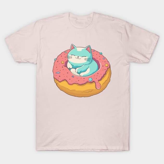Cute cat in donut T-Shirt by Art Joy Studio